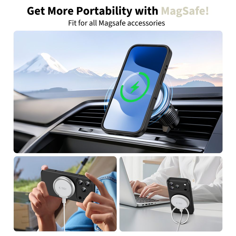 Θήκη MagSafe για Apple iPhone 17 Pro, Tech-Protect, Σιλικόνη, Μαύρη
