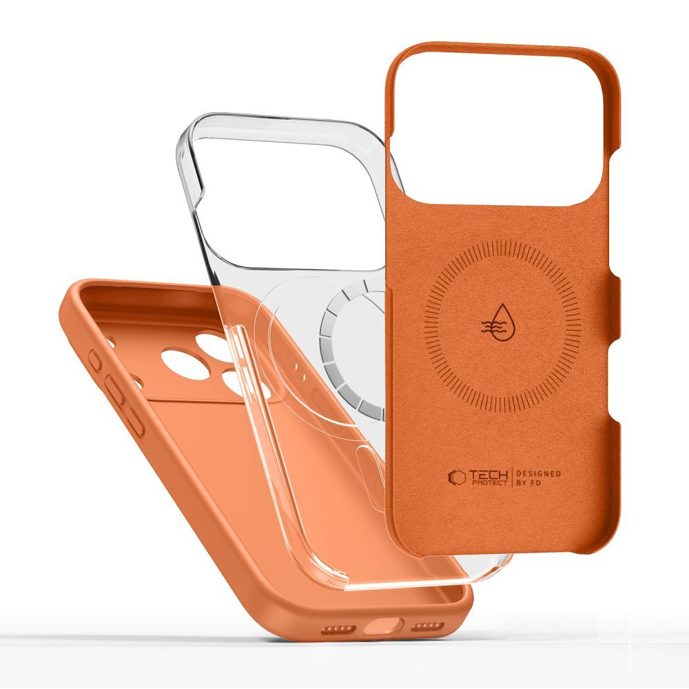 Θήκη MagSafe για Apple iPhone 17 Pro, Tech-Protect, Σιλικόνη, Πορτοκαλί