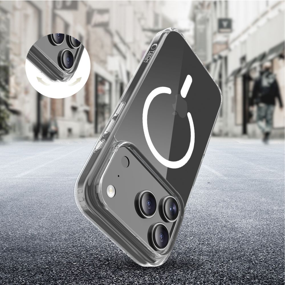 Θήκη MagSafe για Apple iPhone 17 Pro, Tech-Protect, Flexair Hybrid CC, Διάφανη