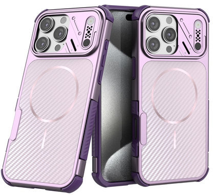 MagSafe Case for Apple iPhone 16 Pro Max, OEM, Carbon and Corner Protection, Purple