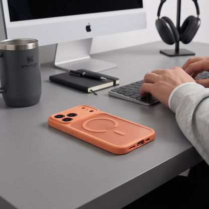 Θήκη MagSafe για Apple iPhone 18 Pro / 17 Pro, Tech-Protect, BasicMag, Πορτοκαλί Ματ