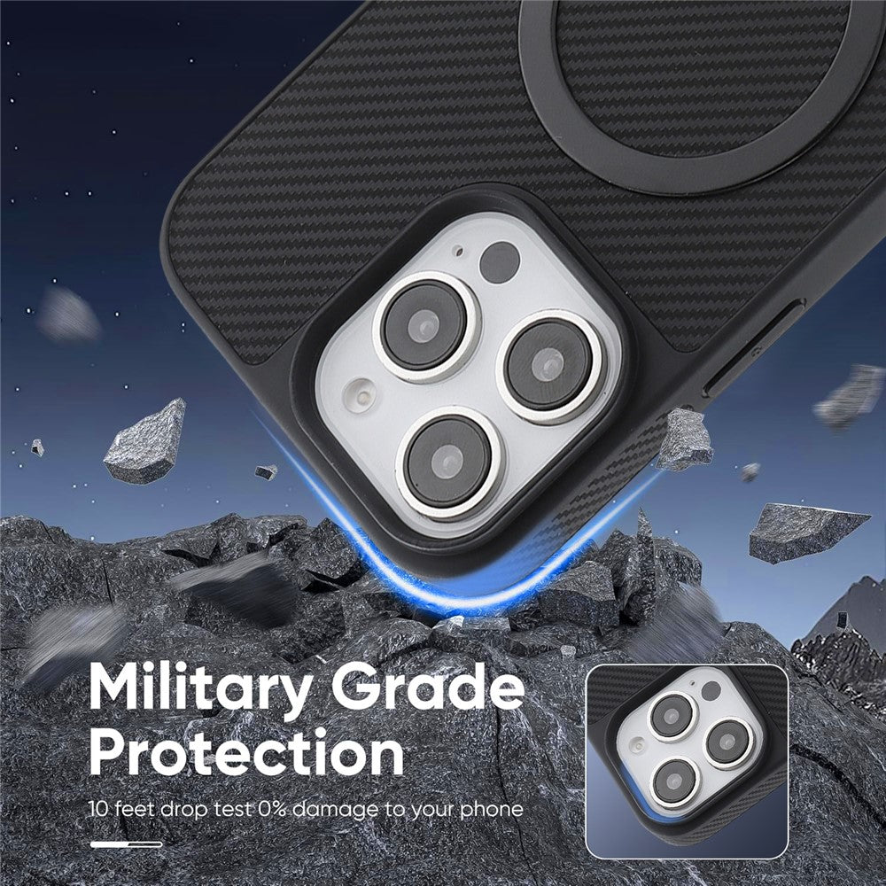 Θήκη MagSafe για Apple iPhone 16 Pro Max, OEM, Carbon Metal Ring, Μαύρο