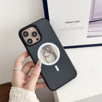 Θήκη MagSafe για Apple iPhone 14 Pro Max, OEM, Στρογγυλή Οθόνη Smart E-Ink, Μαύρη