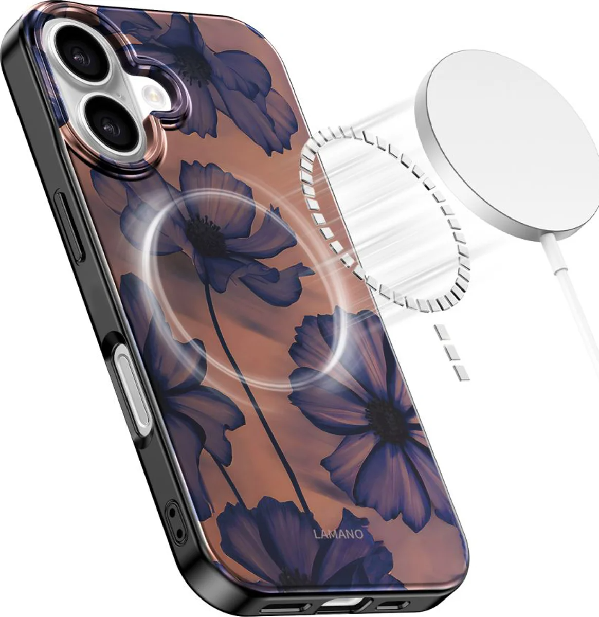 Θήκη MagSafe για Apple iPhone 16, Tech-Protect, Lamano Velvet Night, Μαύρη