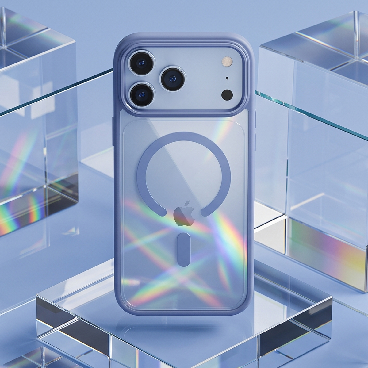 Θήκη MagSafe για Apple iPhone 18 Pro Max / 17 Pro Max, OEM, Χρώμα Clear Mag, Μπλε