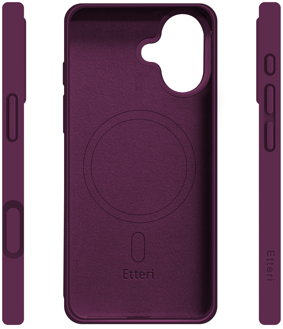 Θήκη MagSafe για Apple iPhone 16, Etteri, Silicone Mag, Βυσσινί