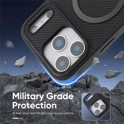 Θήκη MagSafe για Apple iPhone 17 Pro Max, OEM, Carbon Metal Ring, Μαύρο
