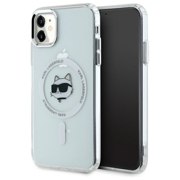 Θήκη MagSafe για Apple iPhone 11, Karl Lagerfeld, IML Metal Choupette's Head, Λευκή