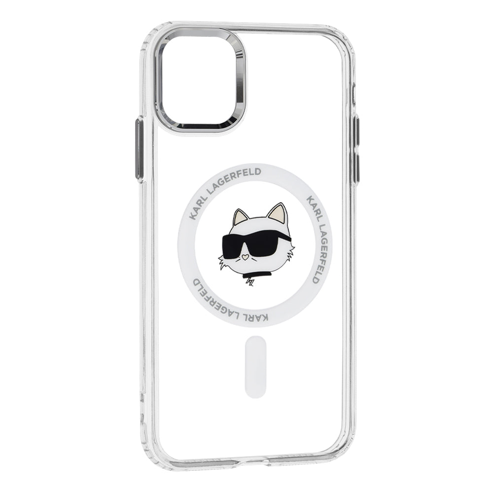 Θήκη MagSafe για Apple iPhone 11, Karl Lagerfeld, IML Metal Choupette's Head, Λευκή