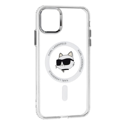 Θήκη MagSafe για Apple iPhone 11, Karl Lagerfeld, IML Metal Choupette's Head, Λευκή
