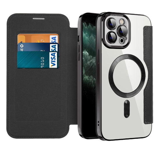Θήκη MagSafe για Apple iPhone 11 Pro Max, Techsuit, SmartMag Book, Μαύρο