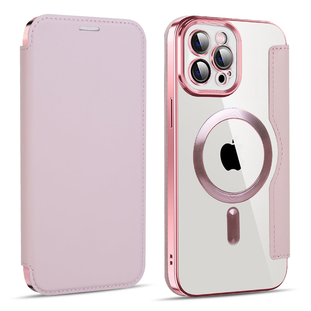 Θήκη MagSafe για Apple iPhone 11 Pro Max, Techsuit, SmartMag Book, Ροζ