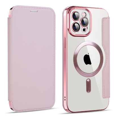 Θήκη MagSafe για Apple iPhone 11 Pro Max, Techsuit, SmartMag Book, Ροζ