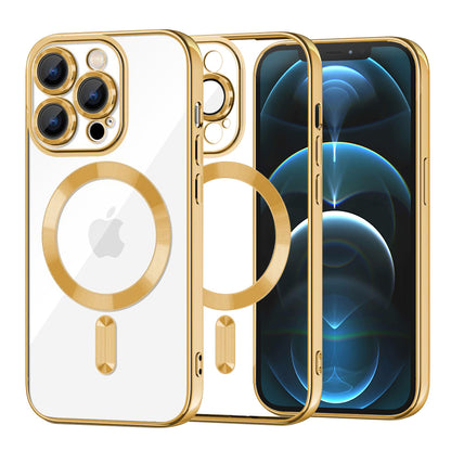 Θήκη MagSafe για Apple iPhone 12 Pro Max, Techsuit, Luxury Crystal, Χρυσή