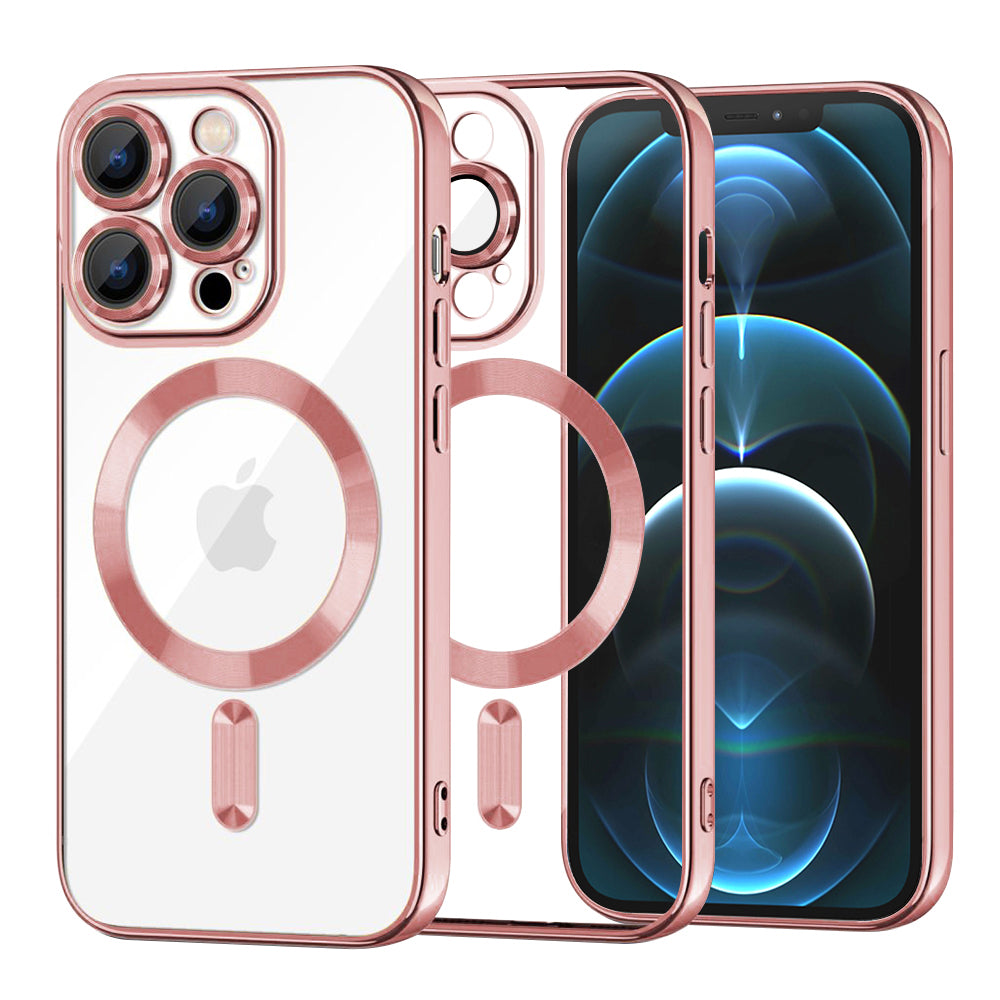 Θήκη MagSafe για Apple iPhone 12 Pro Max, Techsuit, Luxury Crystal, Ροζ