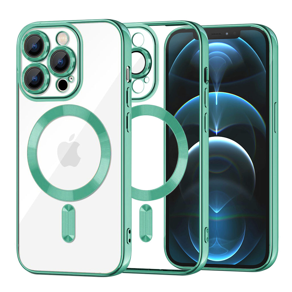 Θήκη MagSafe για Apple iPhone 12 Pro Max, Techsuit, Luxury Crystal, Ανοιχτό Πράσινο
