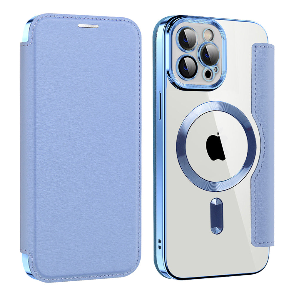 Θήκη MagSafe για Apple iPhone 12 Pro Max, Techsuit, SmartMag Book, Μπλε