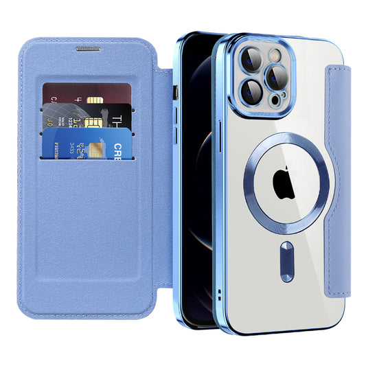 Θήκη MagSafe για Apple iPhone 12 Pro Max, Techsuit, SmartMag Book, Μπλε