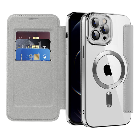 Θήκη MagSafe για Apple iPhone 12 Pro Max, Techsuit, SmartMag Book, Γκρι