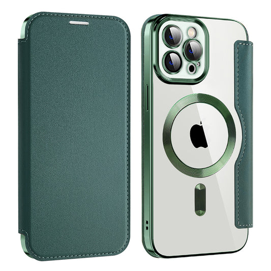 Θήκη MagSafe για Apple iPhone 12 Pro Max, Techsuit, SmartMag Book, Πράσινο