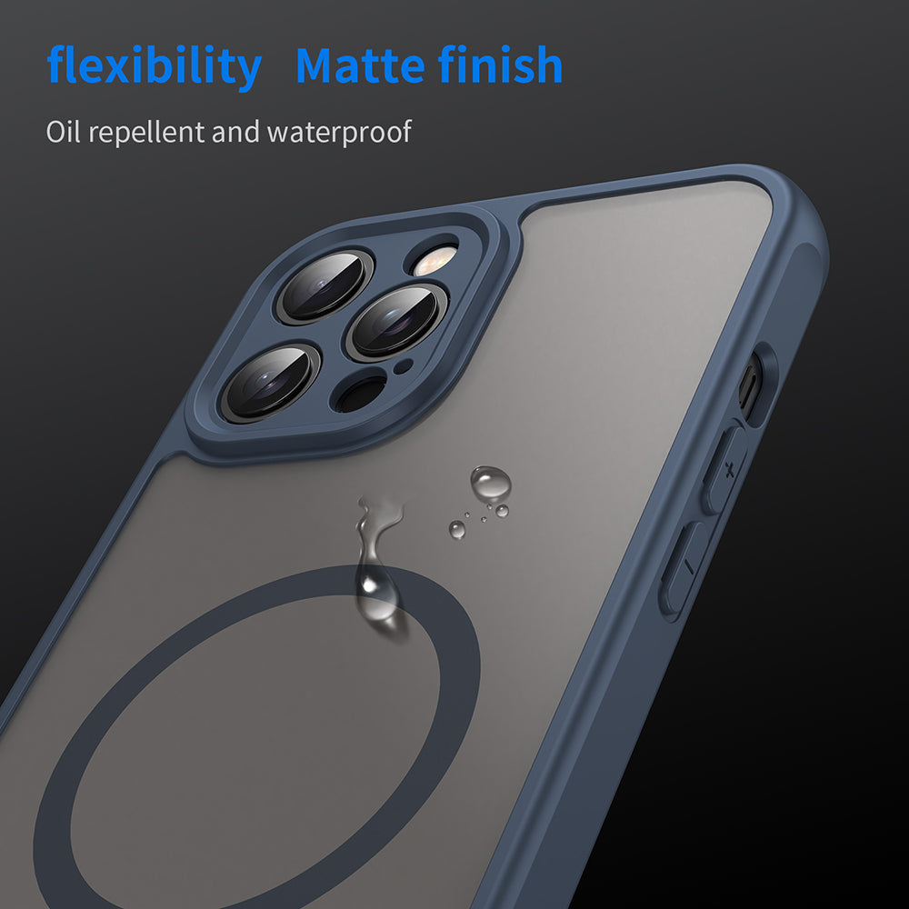 MagSafe Case for Apple iPhone 12 Pro, Techsuit, HaloFrost II, Navy Blue