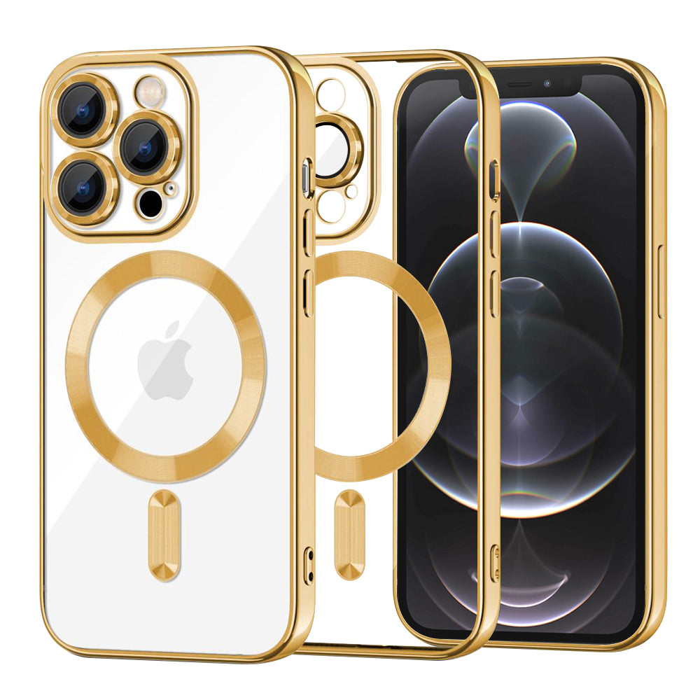 MagSafe Case for Apple iPhone 12 Pro, Techsuit, Luxury Crystal, Gold