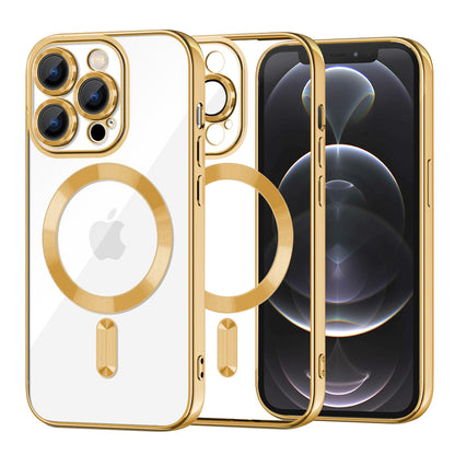 MagSafe Case for Apple iPhone 12 Pro, Techsuit, Luxury Crystal, Gold