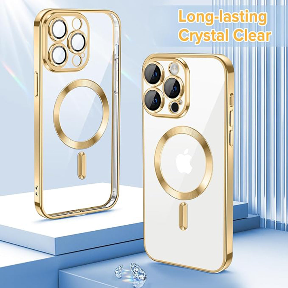 MagSafe Case for Apple iPhone 12 Pro, Techsuit, Luxury Crystal, Gold