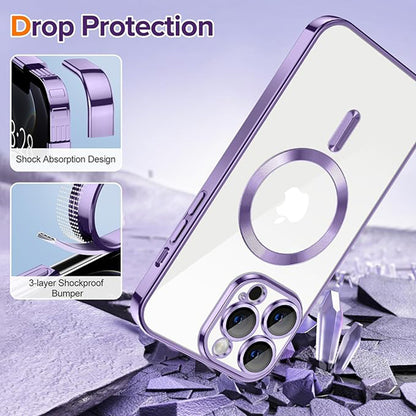 Θήκη MagSafe για Apple iPhone 12 Pro, Techsuit, Luxury Crystal, Ανοιχτό Μωβ
