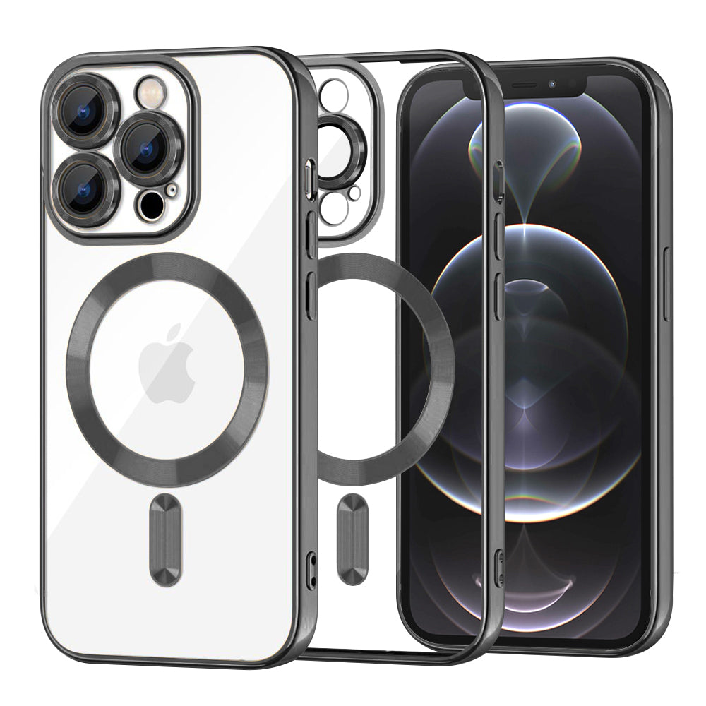 MagSafe Case for Apple iPhone 12 Pro, Techsuit, Luxury Crystal, Black