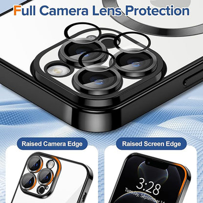 MagSafe Case for Apple iPhone 12 Pro, Techsuit, Luxury Crystal, Black