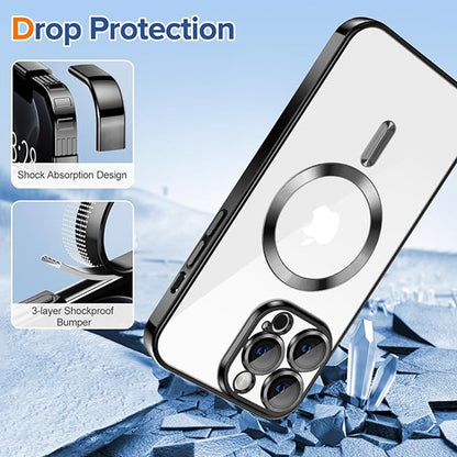 MagSafe Case for Apple iPhone 12 Pro, Techsuit, Luxury Crystal, Black