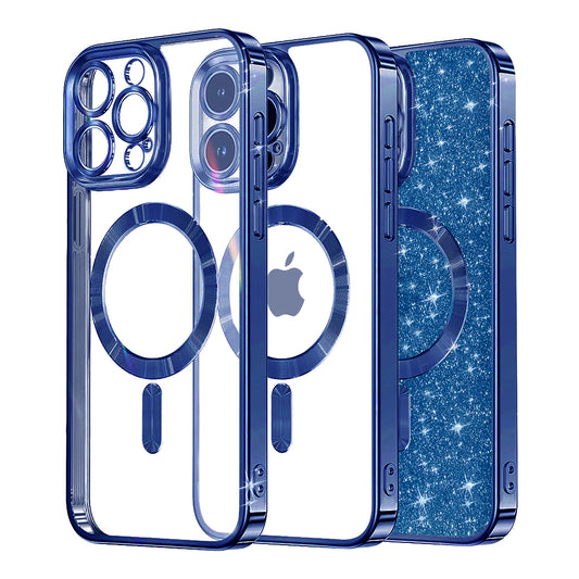 Θήκη MagSafe για Apple iPhone 12 Pro, Techsuit, Luxury Glitter, Σκούρο Μπλε