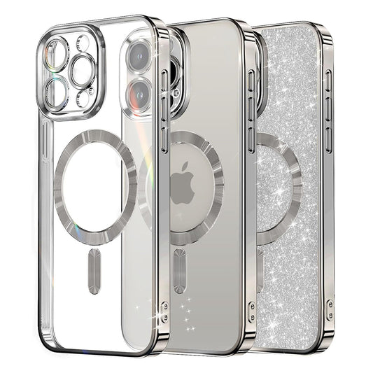 Θήκη MagSafe για Apple iPhone 12 Pro, Techsuit, Luxury Glitter, Ασημί