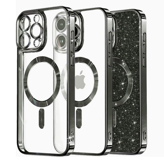 Θήκη MagSafe για Apple iPhone 12 Pro, Techsuit, Luxury Glitter, Μαύρη