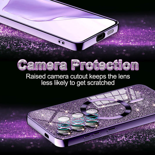 Θήκη MagSafe για Apple iPhone 12 Pro, Techsuit, Luxury Glitter, Κόκκινη