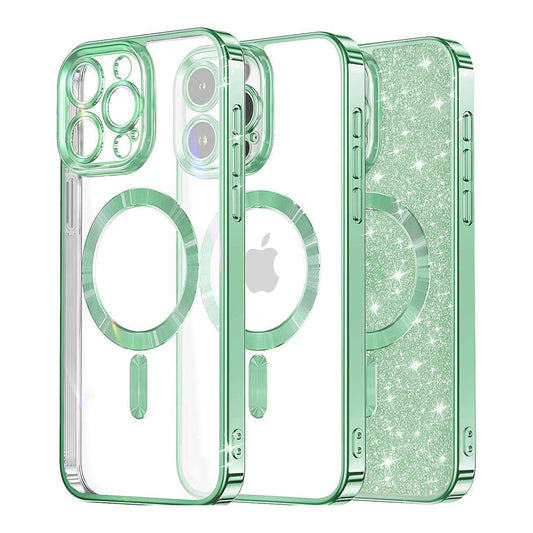 Θήκη MagSafe για Apple iPhone 12 Pro, Techsuit, Luxury Glitter, Ανοιχτό Πράσινο