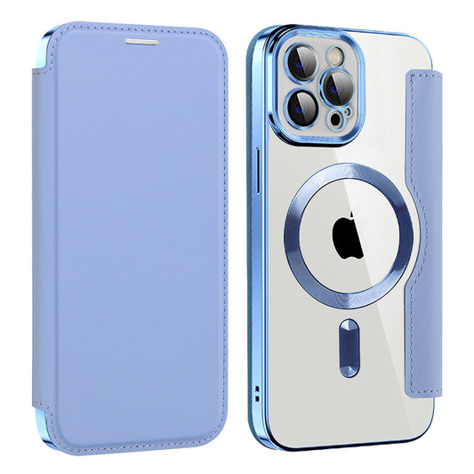 Θήκη MagSafe για Apple iPhone 12 Pro, Techsuit, SmartMag Book, Μπλε