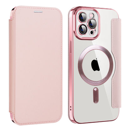 Θήκη MagSafe για Apple iPhone 12 Pro, Techsuit, SmartMag Book, Ροζ