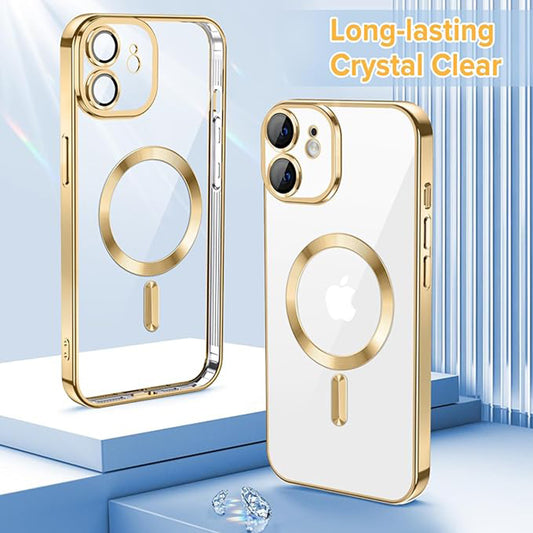 Θήκη MagSafe για Apple iPhone 12, Techsuit, Luxury Crystal, Χρυσή