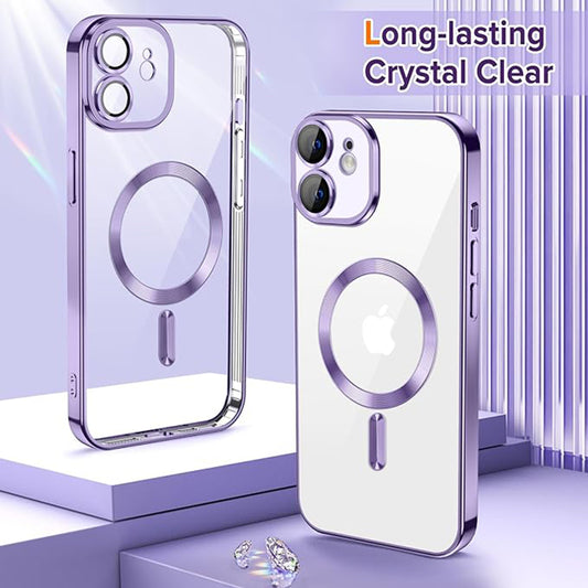 Θήκη MagSafe για Apple iPhone 12, Techsuit, Luxury Crystal, Ανοιχτό Μωβ