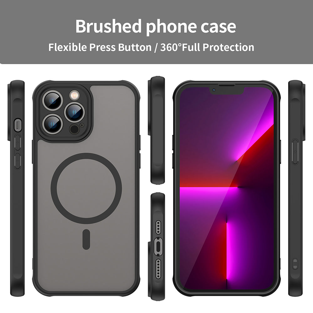 MagSafe Case for Apple iPhone 13 Pro Max, Techsuit, HaloFrost II, Black