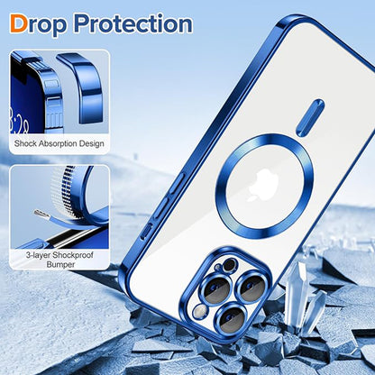 Θήκη MagSafe για Apple iPhone 13 Pro Max, Techsuit, Luxury Crystal, Σκούρο Μπλε
