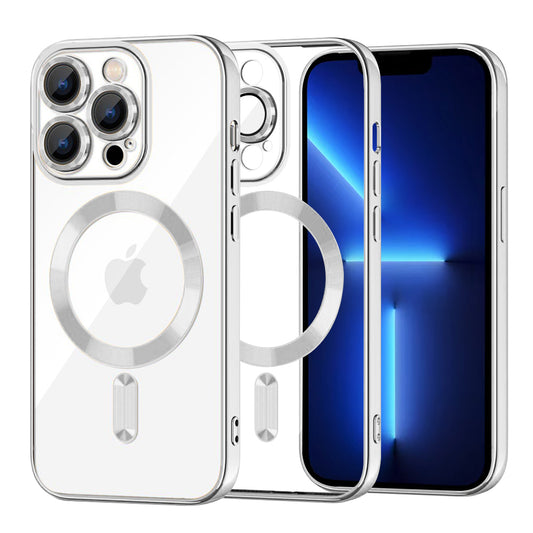 Θήκη MagSafe για Apple iPhone 13 Pro Max, Techsuit, Luxury Crystal, Ασημί