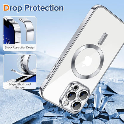 Θήκη MagSafe για Apple iPhone 13 Pro Max, Techsuit, Luxury Crystal, Ασημί