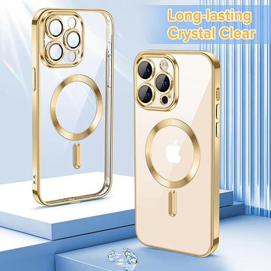 Θήκη MagSafe για Apple iPhone 13 Pro Max, Techsuit, Luxury Crystal, Χρυσή