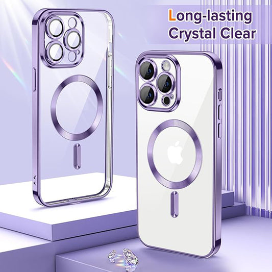 Θήκη MagSafe για Apple iPhone 13 Pro Max, Techsuit, Luxury Crystal, Ανοιχτό Μωβ