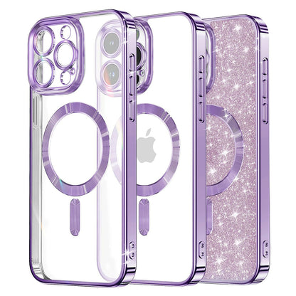 Θήκη MagSafe για Apple iPhone 13 Pro Max, Techsuit, Luxury Glitter, Ανοιχτό Μωβ