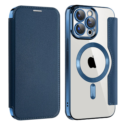 Θήκη MagSafe για Apple iPhone 13 Pro Max, Techsuit, SmartMag Book, Μπλε