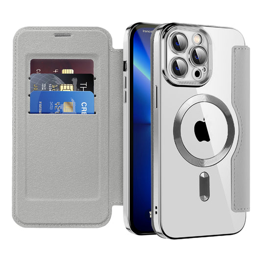Θήκη MagSafe για Apple iPhone 13 Pro Max, Techsuit, SmartMag Book, Γκρι